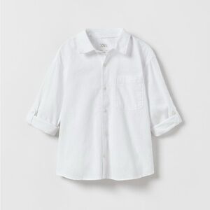 Zara Kids Crisp White Button-Down Shirt